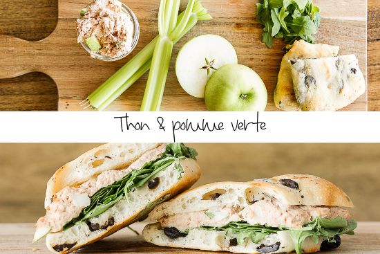sandwich-ciabatta-thon-pomme sandwich ciabatta thon et pommes vertes